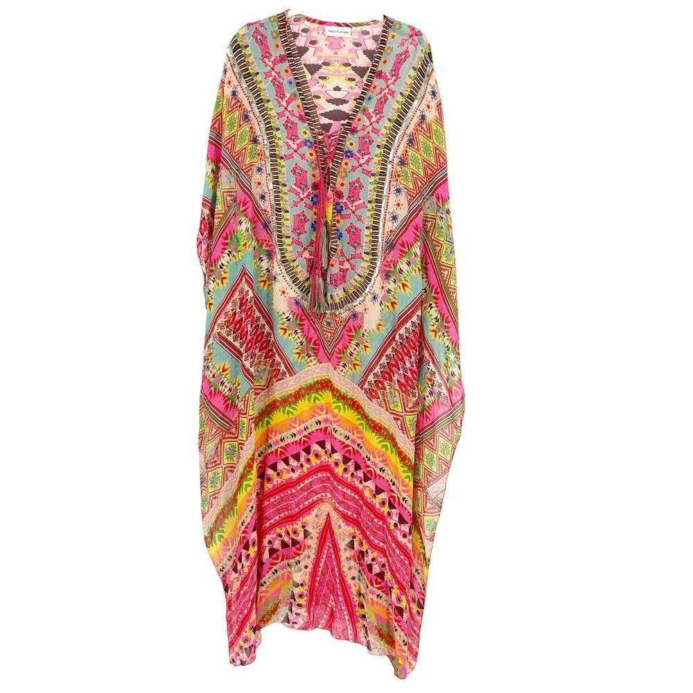 Gibson Latimer Vibrant Boho Multi Printed Kaftan … - image 4